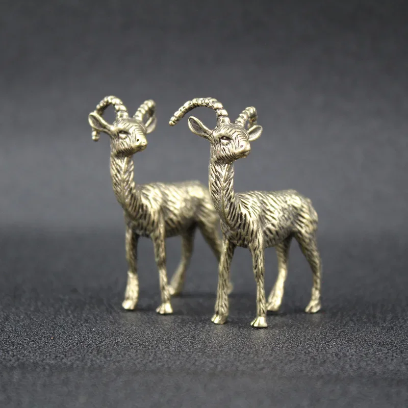 Statue Car Decoration Miniature Ornaments Retro Brass Goat Sculpture Office Desk Rich Cow Creative Small Gifts