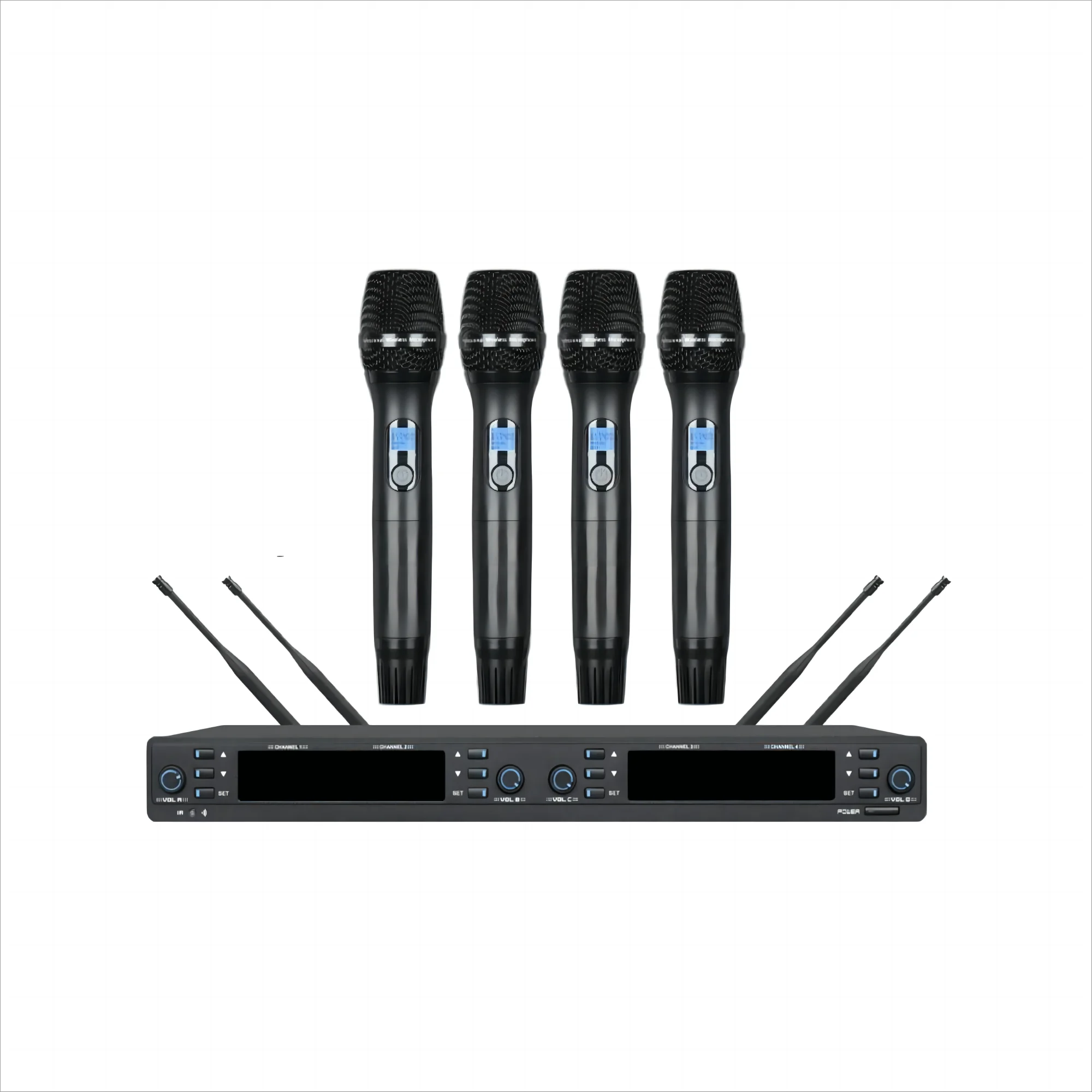 

Demao High Quality 4-channel metal UHF Cordless Mic Handheld Wireless Microphone For Church,Stage Performance