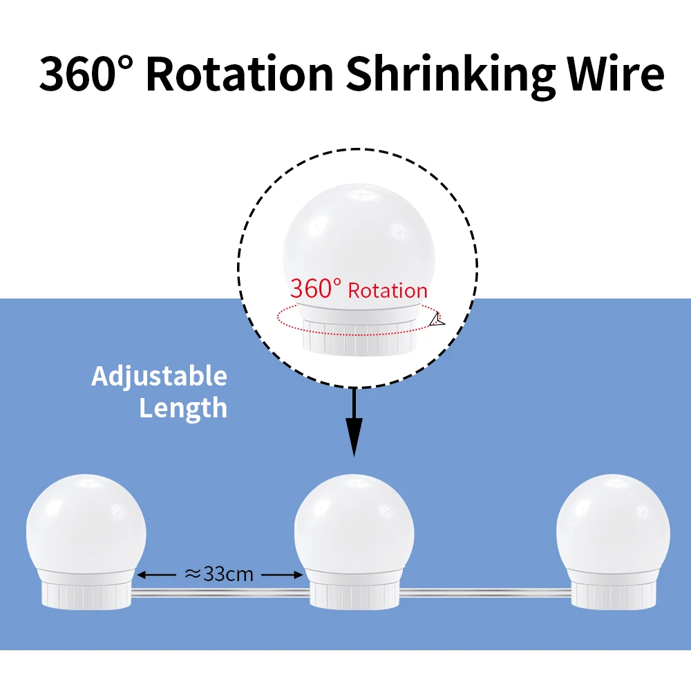 Lampu Rias LED USB Lampu Cermin Rias Meja Rias Lampu Dinding Cermin Kamar Mandi untuk Dekorasi Ruang Rias Lampu Rias LED