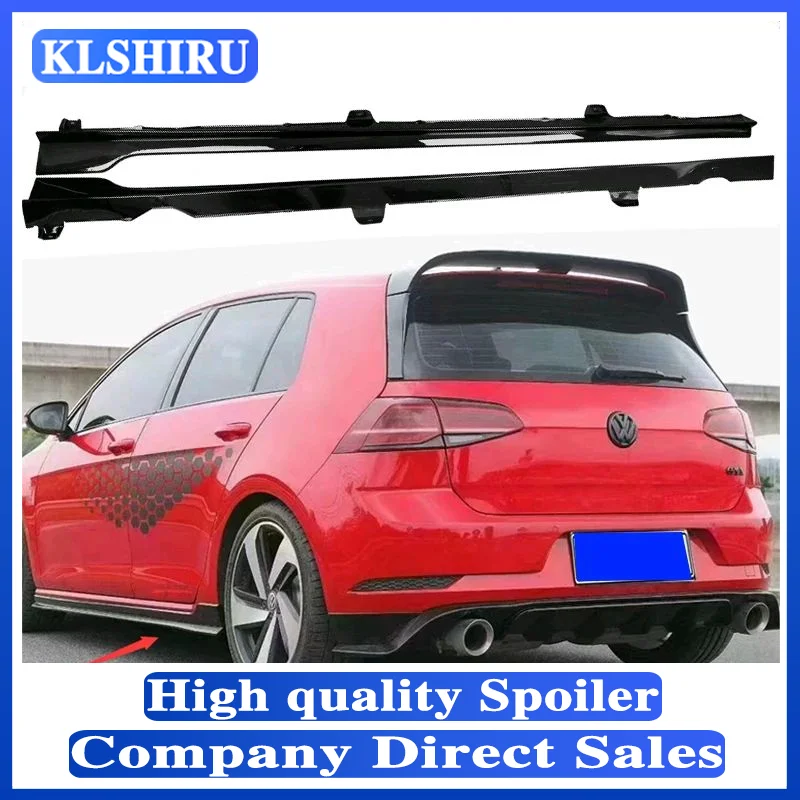 For Volkswagen VW Golf 7 MK7 MK7.5 2014 2015 2016 2017 GOLF TCR Style Unpainted/Glossy Black ABS Racing Car Bodykit Side Skirts