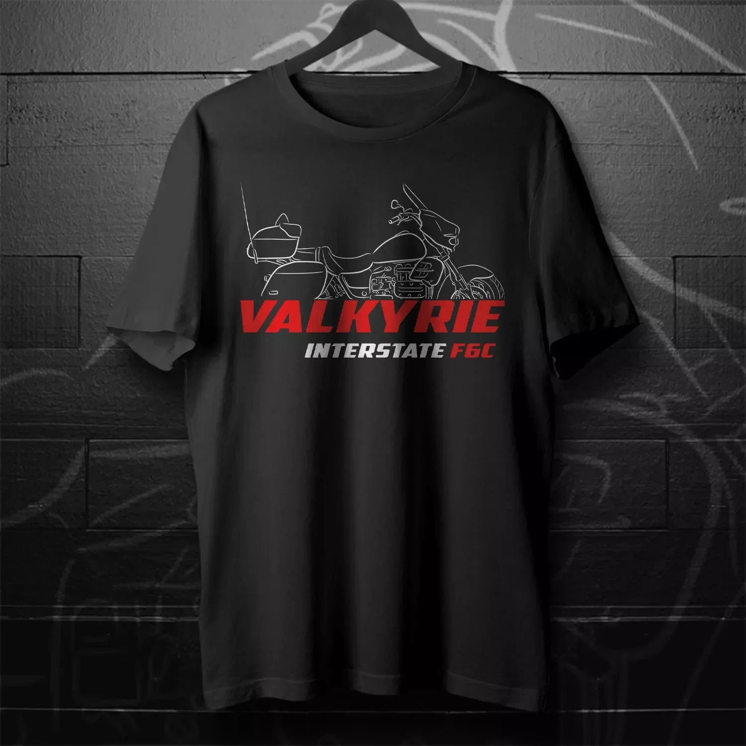 

F6C Valkyrie Interstate 1999-2003 Motorcycle T shirt Graphic Casual Summer Short Sleeves 100% Cotton Cool Tee