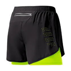 Pantalones cortos de gimnasio para hombre, Shorts de entrenamiento de doble cubierta, de secado rápido, para correr