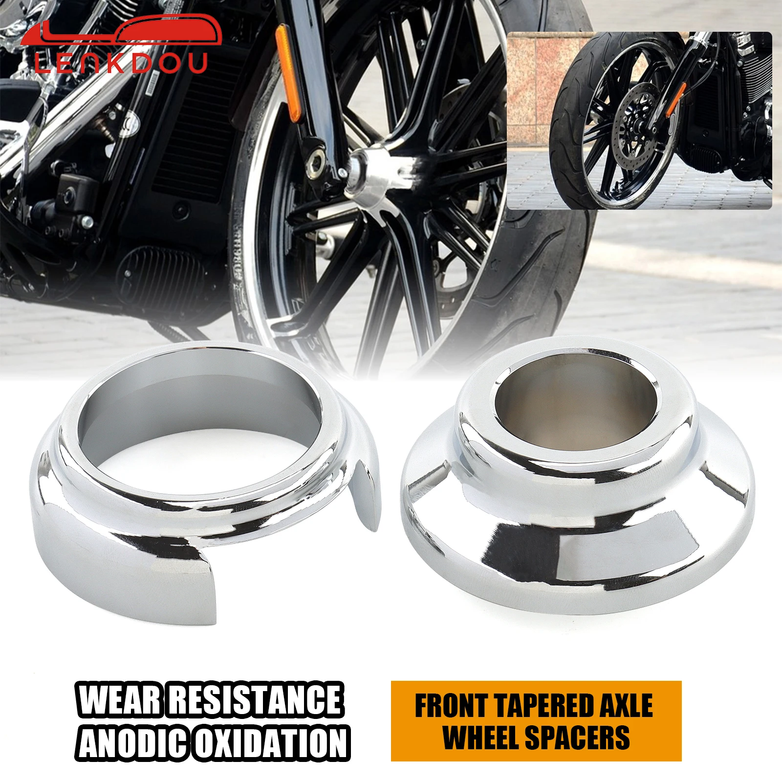 

Motorcycle Front Tapered Axle Wheel Spacers For Harley Touring Road King Ultra Classic Street Glide With ABS Brakes 2008-2023