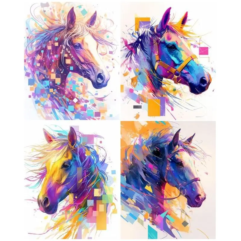 

GATYZTORY Diy Paint By Numbers Kits Animals Horse Acrylic Paint On Canvas Abstract Numbers Painting For Home Decors Arts Crafts