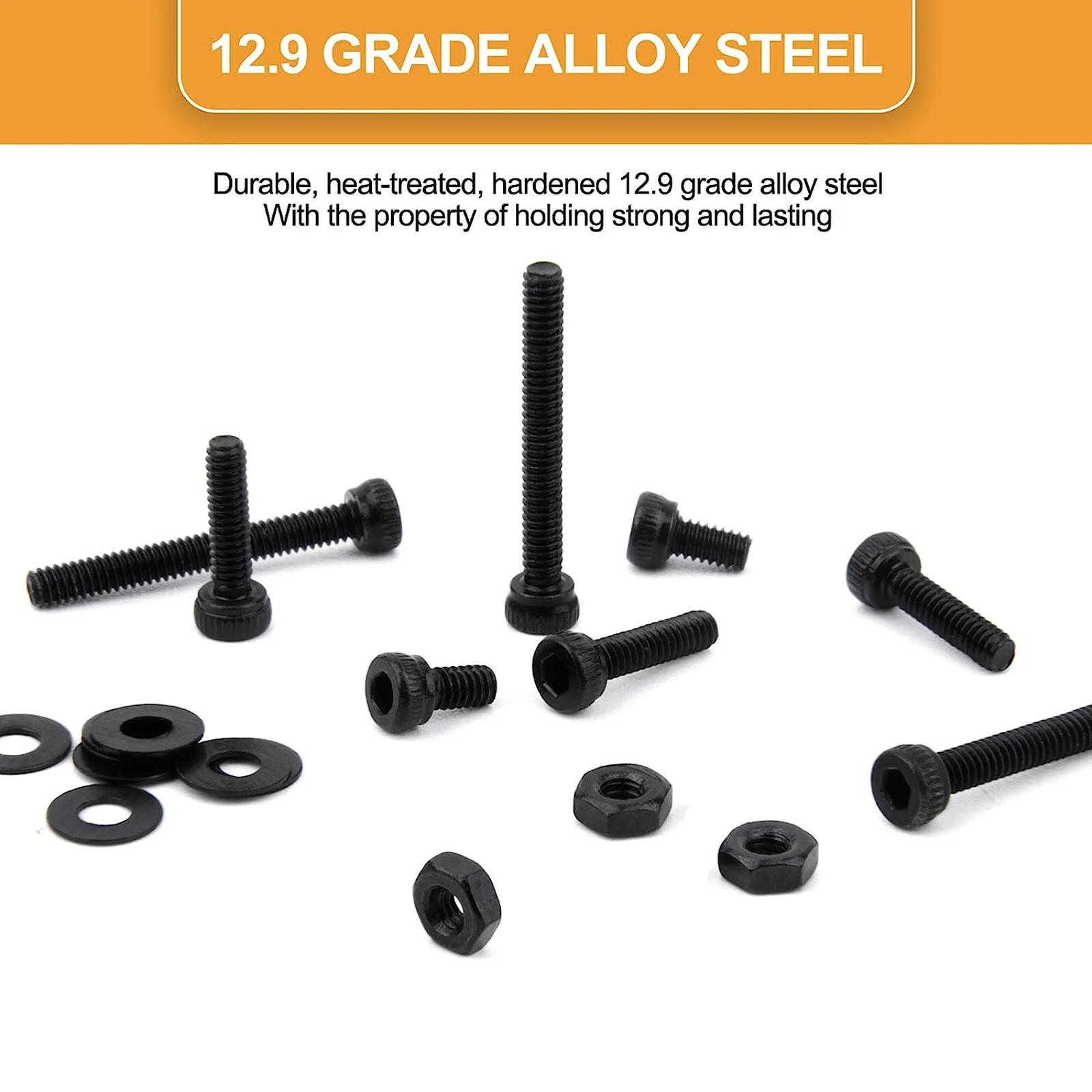 Lot De 27 Boulons Tête Hexagonale 4 X 25 Mm + 27 écrous + 54 Rondelles – Tout En Acier