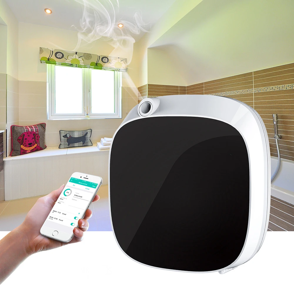 Scenta Oem Bluetooth App Geurverspreider Machine Vernevelaar Elektrische Luchtolie Diffuser Batterij Aangedreven Wand Gemonteerde Aroma Diffuser