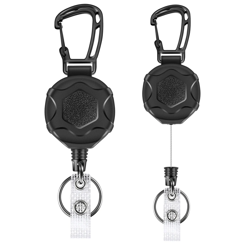 Retractable Keychains Heavy Duty Badge Reel Retractable Id Badge Clip With Upgraded Mountaineering Buckle