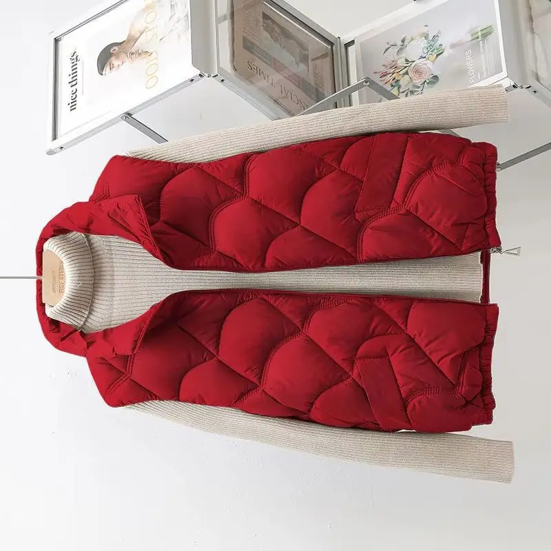 

Осень-зима 202, легкий короткий хлопковый жилет, женский тонкий теплый хлопковый жилет с воротником-стойкой, повседневный универсальный жилет, куртка