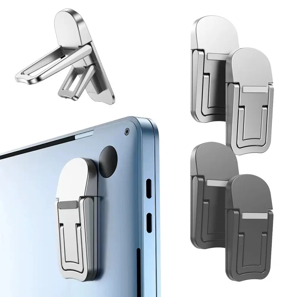 2pcs Mini Laptop Stand 2 Adjustable Angles Invisible Foldable Bracket Portable Self-adhesive Notebook Holder Legs for Macbook