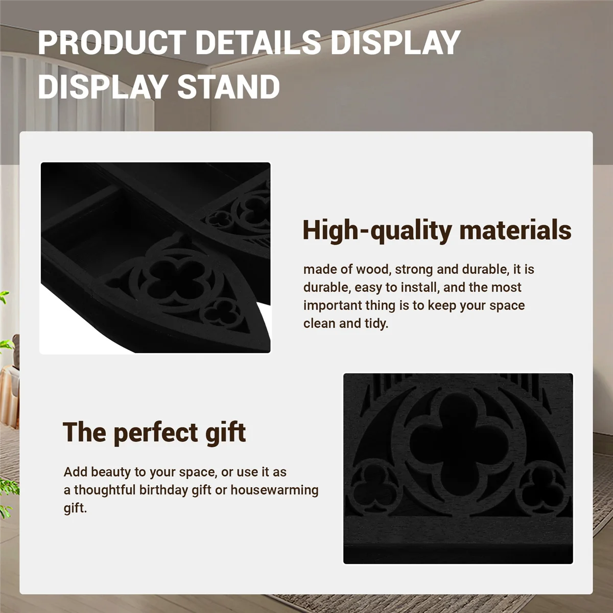 Wooden Storage Shelf for Essential Oil Rack for Home Bedroom Living Room Display Stand