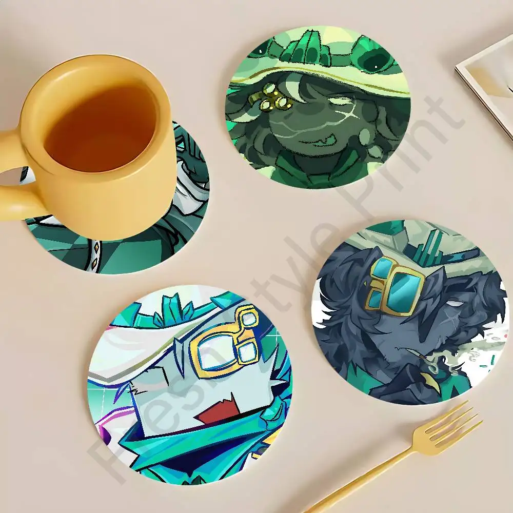 

Hot Game P-Phighting S-Scythe Round Anime Wooden Coasters DIY Decorations Birthday Valentine Gifts