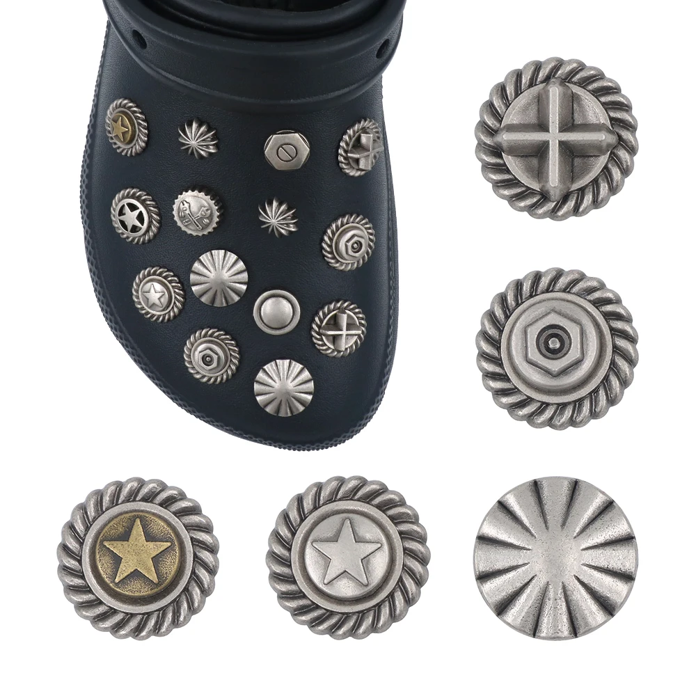 Shoe Крокросы Metal Accessories Charm Punk Style Rotundity Sandals Shoe Джиббитц Decorations Buckles Halloween Party Gift