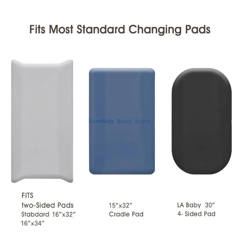 BX0D 3 قطعة وسادة تغيير حفاضات الأطفال الأكمام قابلة لإعادة الاستخدام غطاء مغير الحفاض غطاء حفاضات ناعم وقابل للتنفس ملاءات