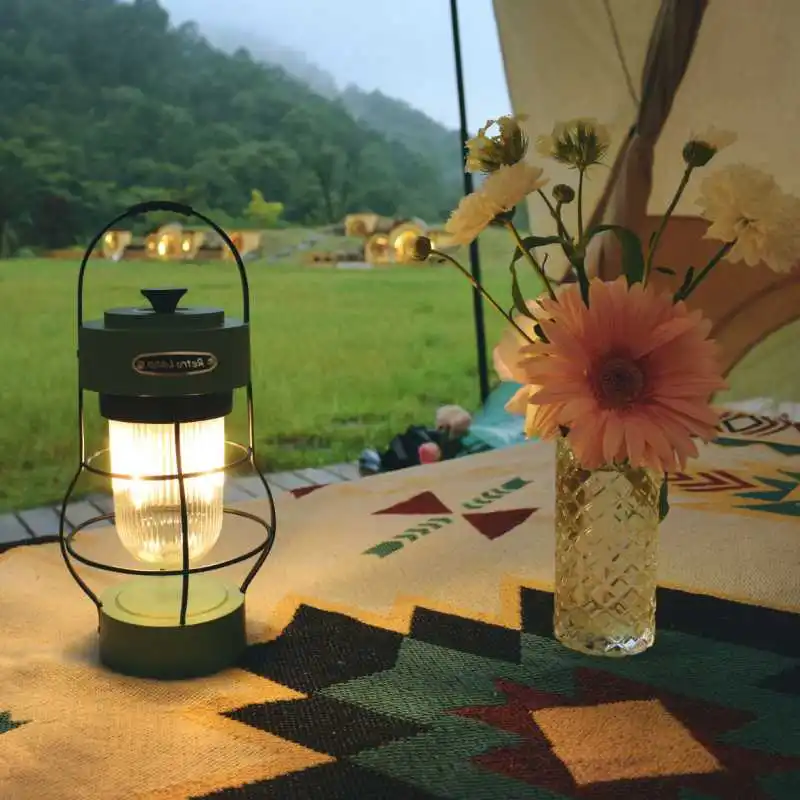 Outdoor Camping Lamp Portable Rechargeable Lamp Rotating Dimming Tent LED Lamp