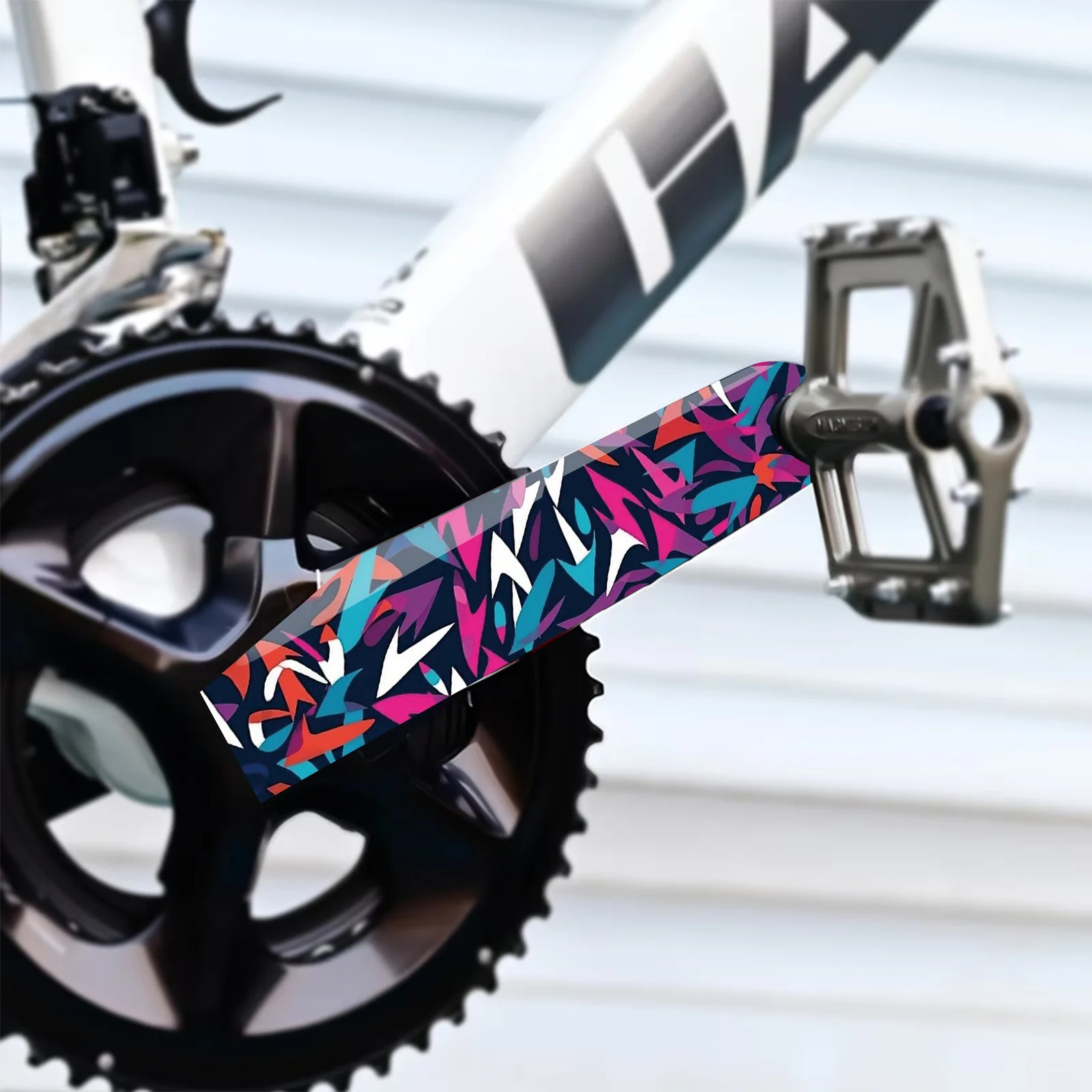 

2PCS/SET Multicolor Abstract Graffiti Bicycle Crank Stickers, Waterproof Decals for MTB Bike Parts Decor