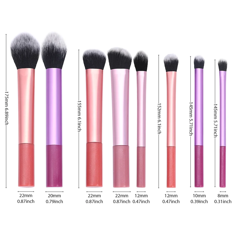 8PCS Makeup Brushes Set Professional Super Soft Cosmetics Foundation Blush Eyeshadow Contour Detail Blending Brush Beauty Tool