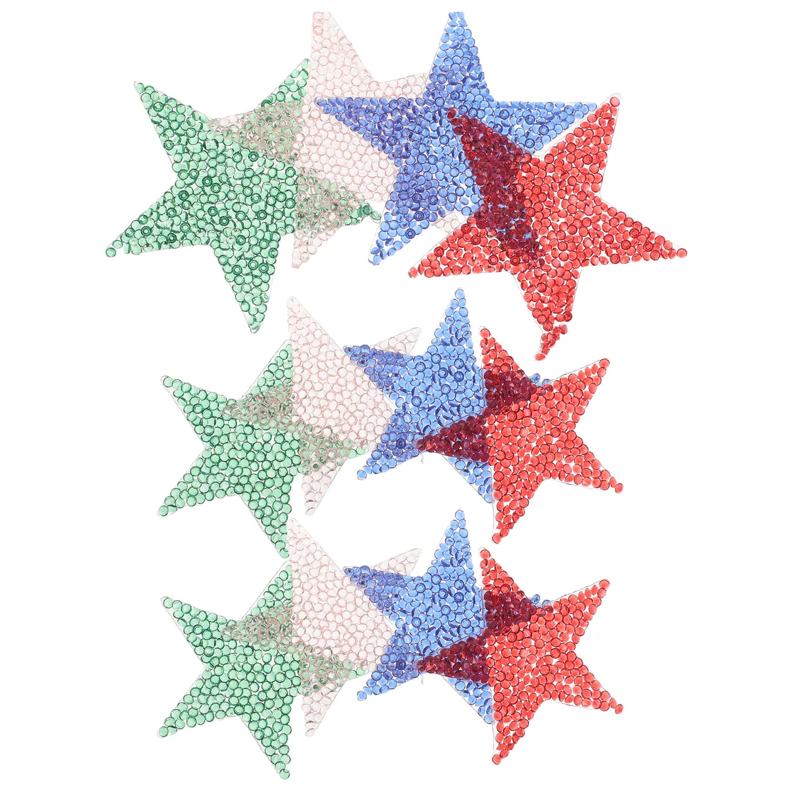 

12Pcs Decorative Rhinestones Candy Color Star-Shaped Resin Appliques Iron on DIY Dress Jacket Backpack Rhinestone Transfer