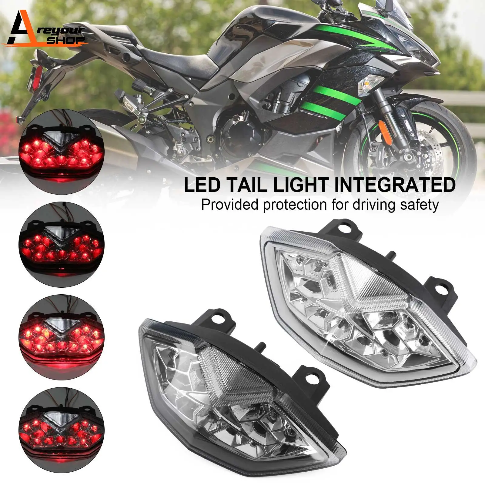 

Areyourshop Tail Light Integrated For KAWASAKI NINJA 1000 KLE 650 VERSYS 2020 Z1000/SX Motor Parts