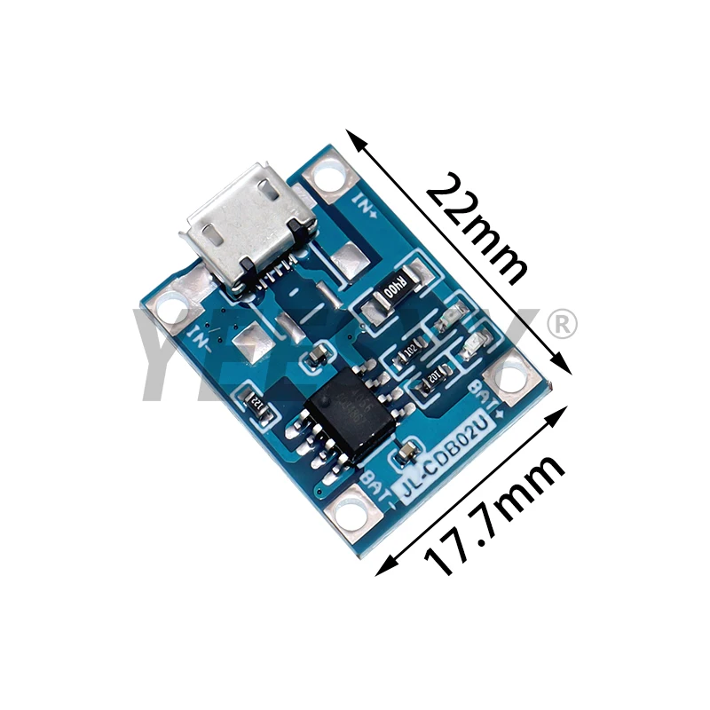 5 pcs Micro  5V 1A USB 18650 TP4056 Lithium Battery Charger Module Charging Board With Protection Dual Functions 1A Li-ion