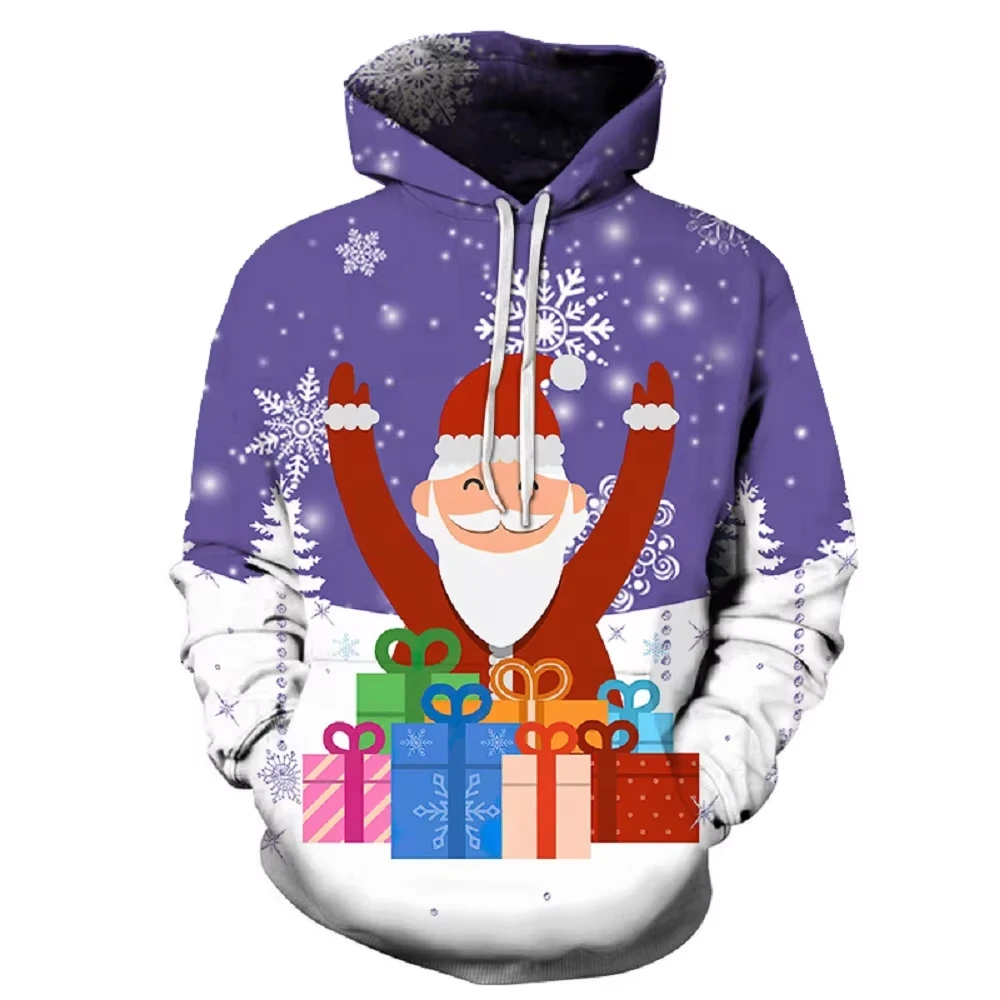 Hot Sell Christmas Men's Fashion Streetwear 3d Printed Christmas Sweatshirt Hoodie Men's Clothing Men's Autumn Oversized Hoodie