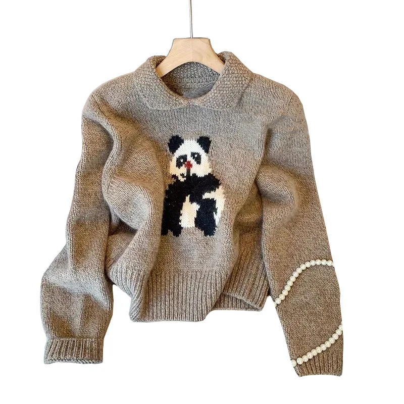 Cute cartoon knitwear women sweater pullovers autumn winter soft knit jumper sweater long sleeve casual women sweater