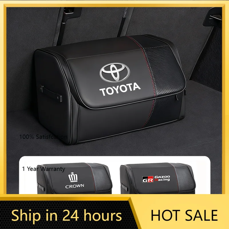

2026 Горячие колпаки для ступиц Toyota, автомобильная кожаная сумка для хранения большой емкости, органайзер для багажника автомобиля, коробка для Toyota Corolla Yaris Aygo Prius