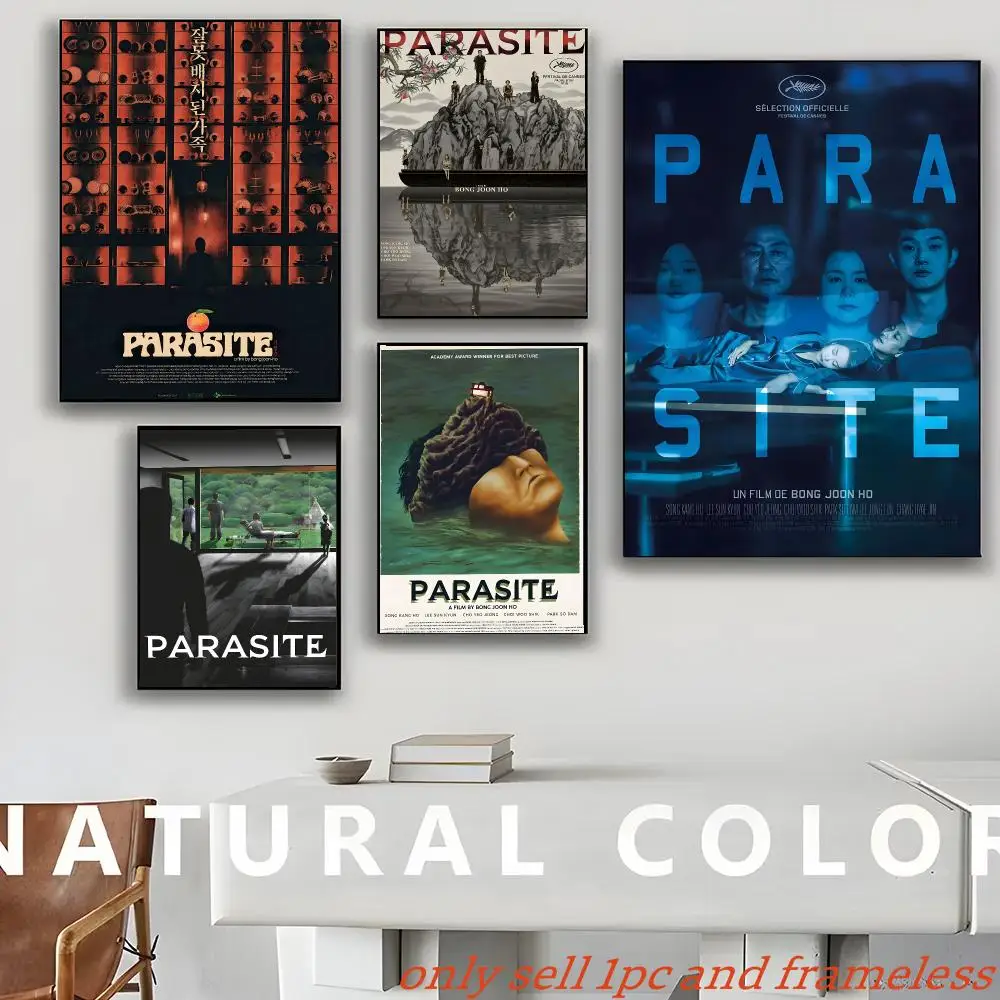 Parasite Movies Poster Self-adhesive Painting with prints Home bedroom living room decoration