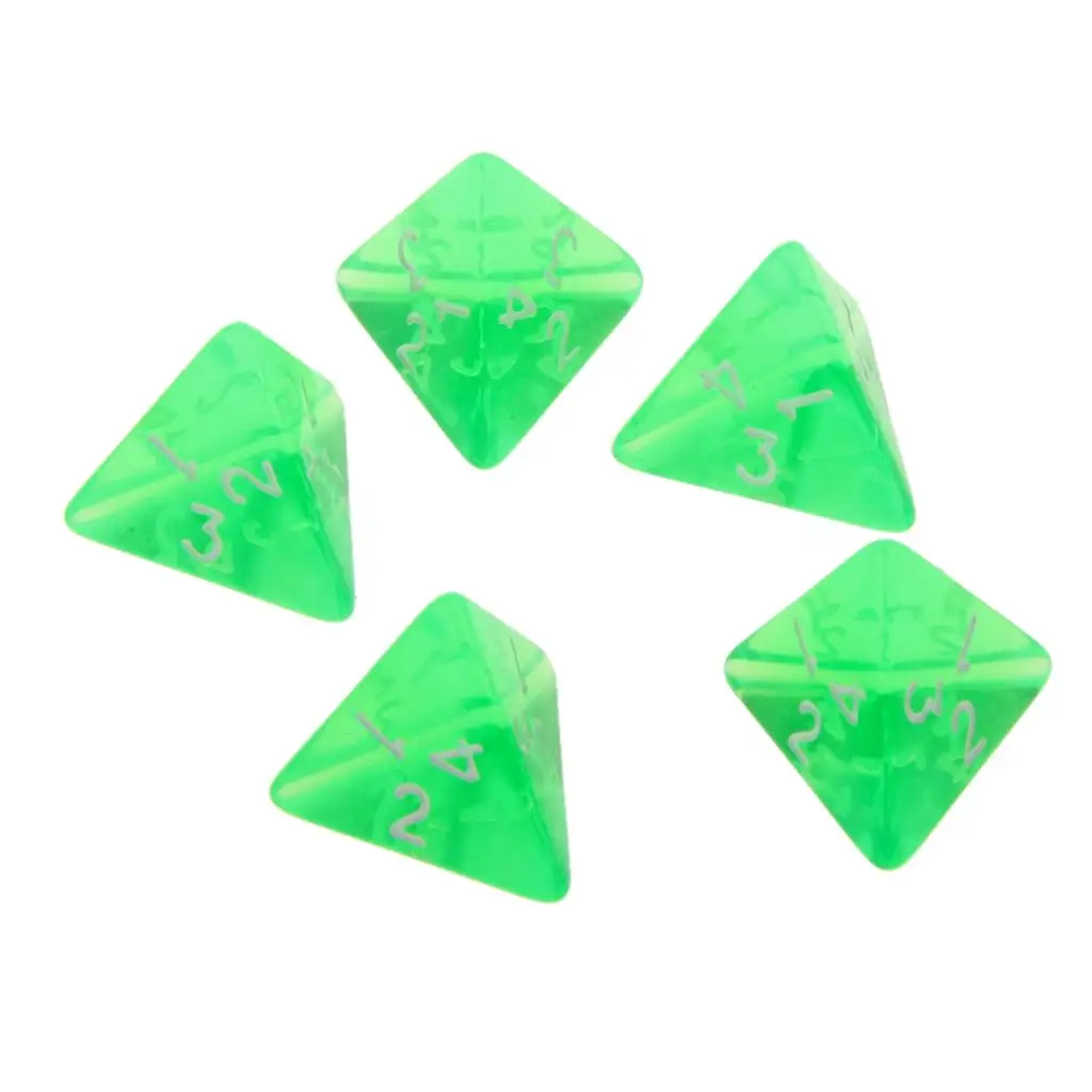 Pack of 5pcs Multi-Sided Dice D4 TRPG Board Game Prop Accss