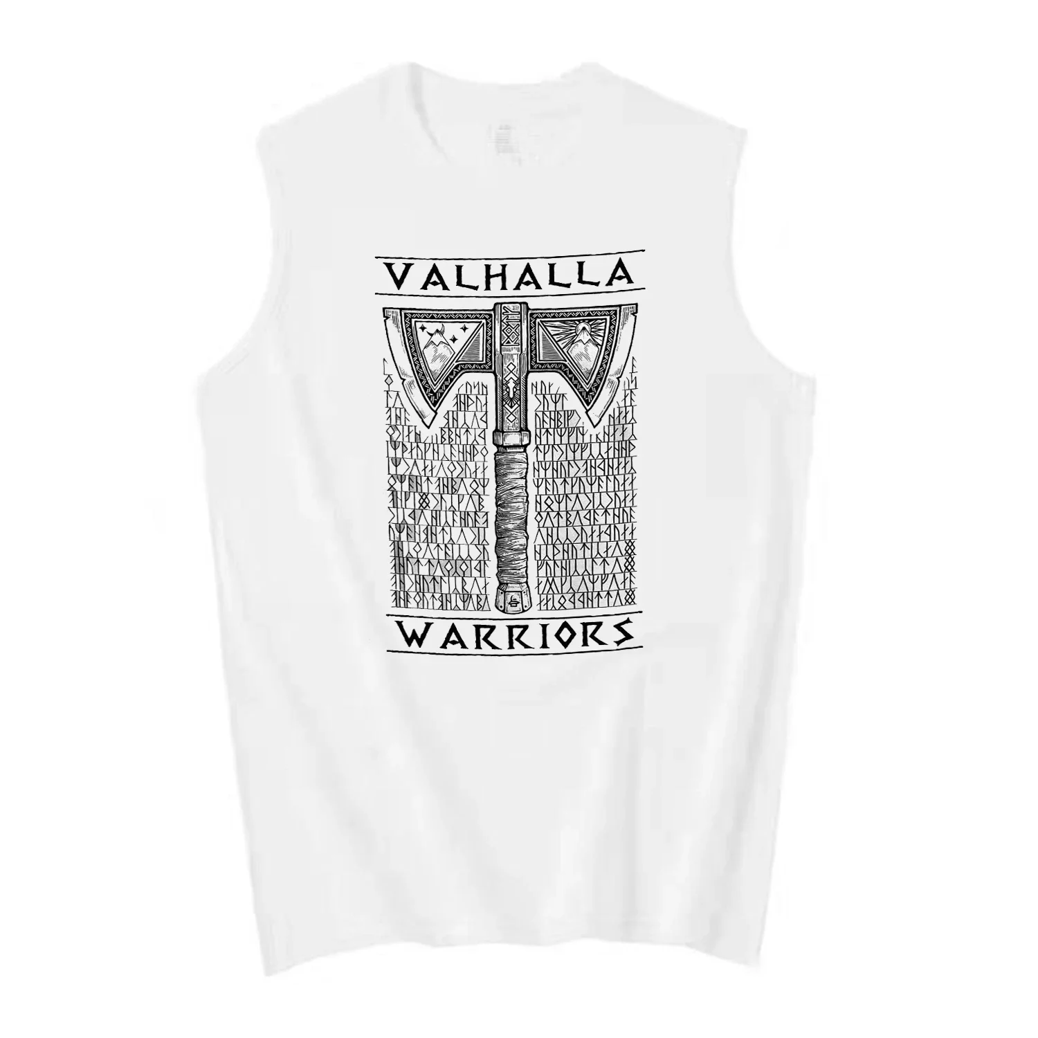 Old Norse Alphabet Nordic Warrior Axe Valhalla Tanktop New 100% Cotton O-Neck Summer Casual Mens Tank Tops Sleeveless T-shirt