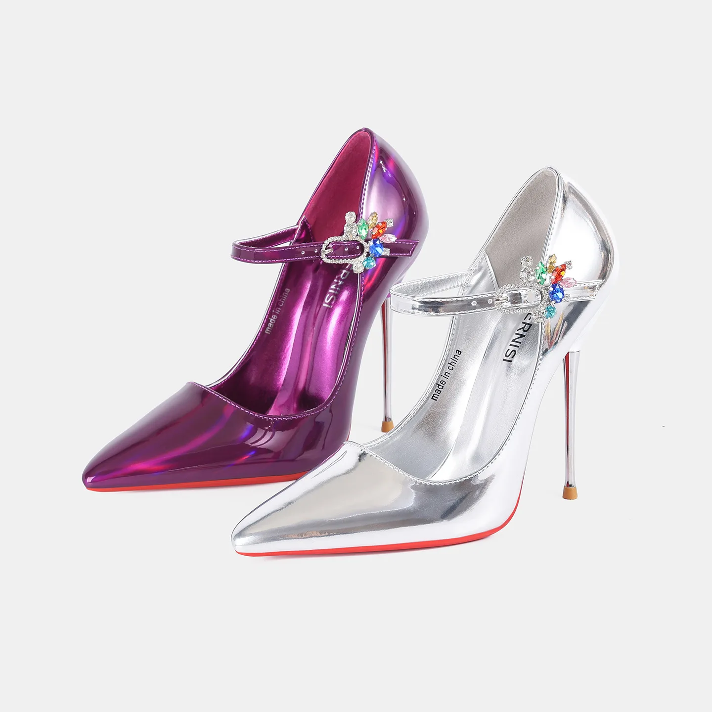 

13cm sexy nightclub women's shoes Metal heel stiletto heels Shallow lip pointed pole dancing men's and women's single shoes