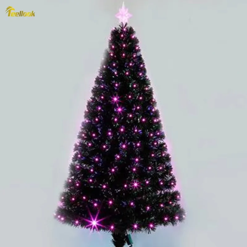 

Teellook 1.2m/2.4m encryption green all pink light fiber Christmas tree PVC Christmas tree mall decoration site set