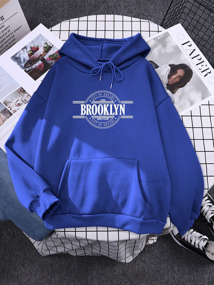 City Of Dreams 1996 Brooklyn Girls Club Print Hoody Woman New Fashion Pullovers Cartoons Hip Hop Streetwear Casual Fleece Hoodie