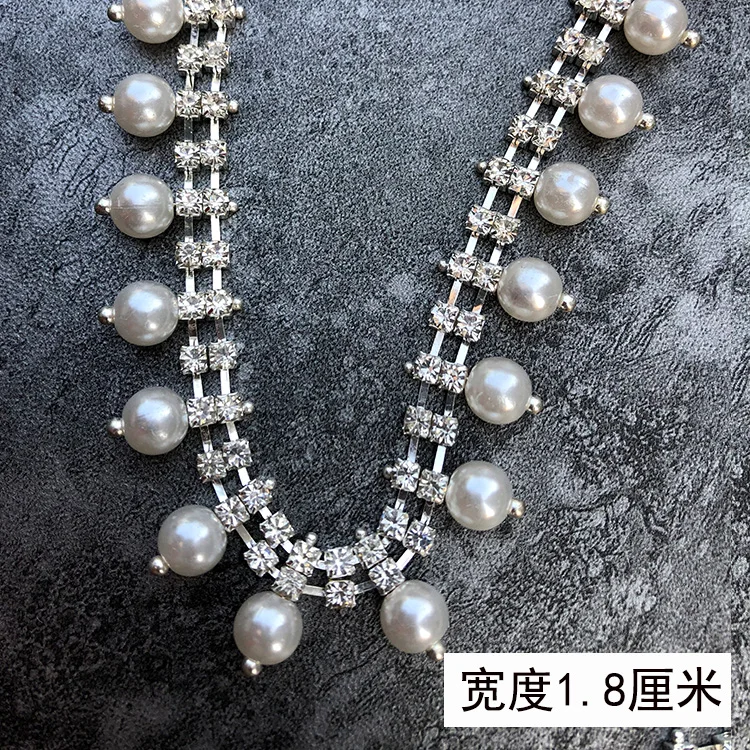 white pearl beaded lace trim for hat bag clothing shouder decorative accessories cloth trim