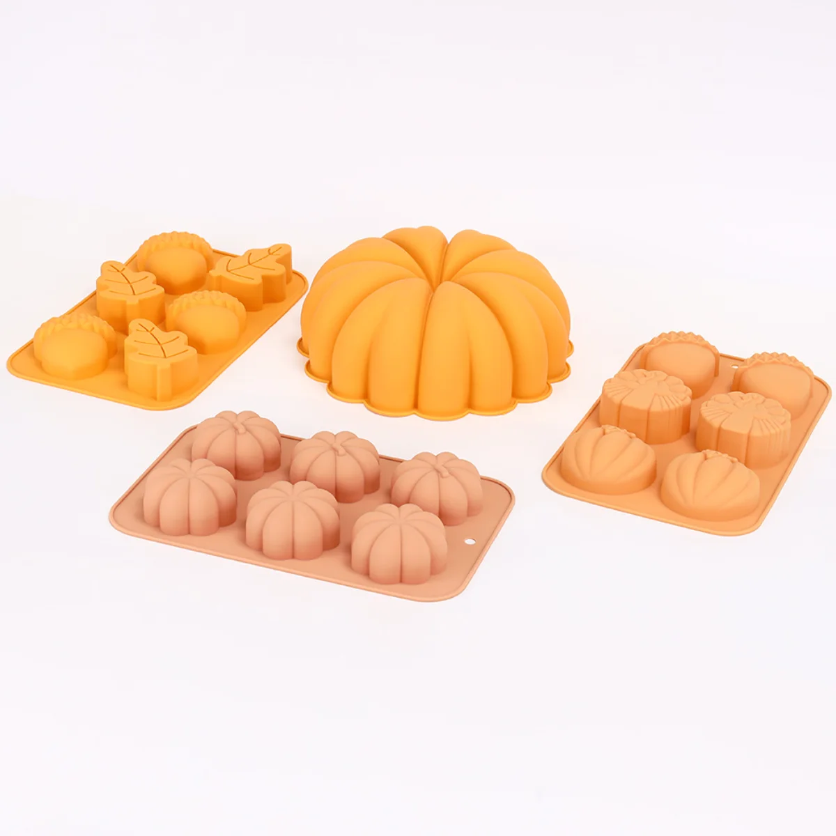 Harvest Halloween Pumpkin Mousse Cake Silicone Mold DIY Pinecone Chocolate Candy Pudding Baking Tool Tree Leaf Candle Soap Mould