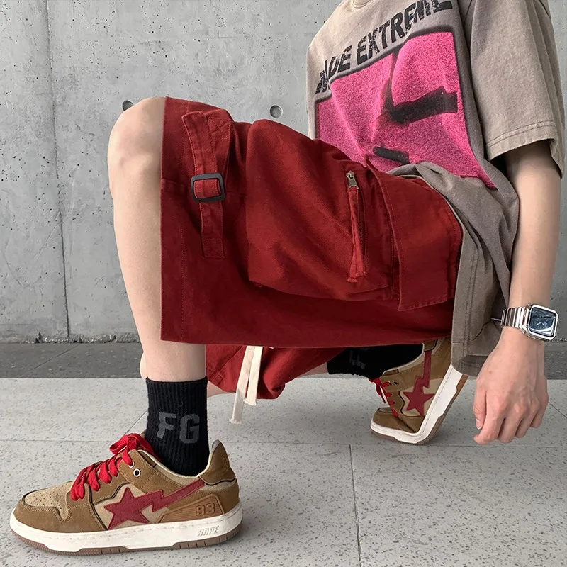 Summer Men\'s Casual Shorts Korean High-quality Green Twill Shorts Letter Embroidered Sports Pants Fashion Men\'s Clothing 2023