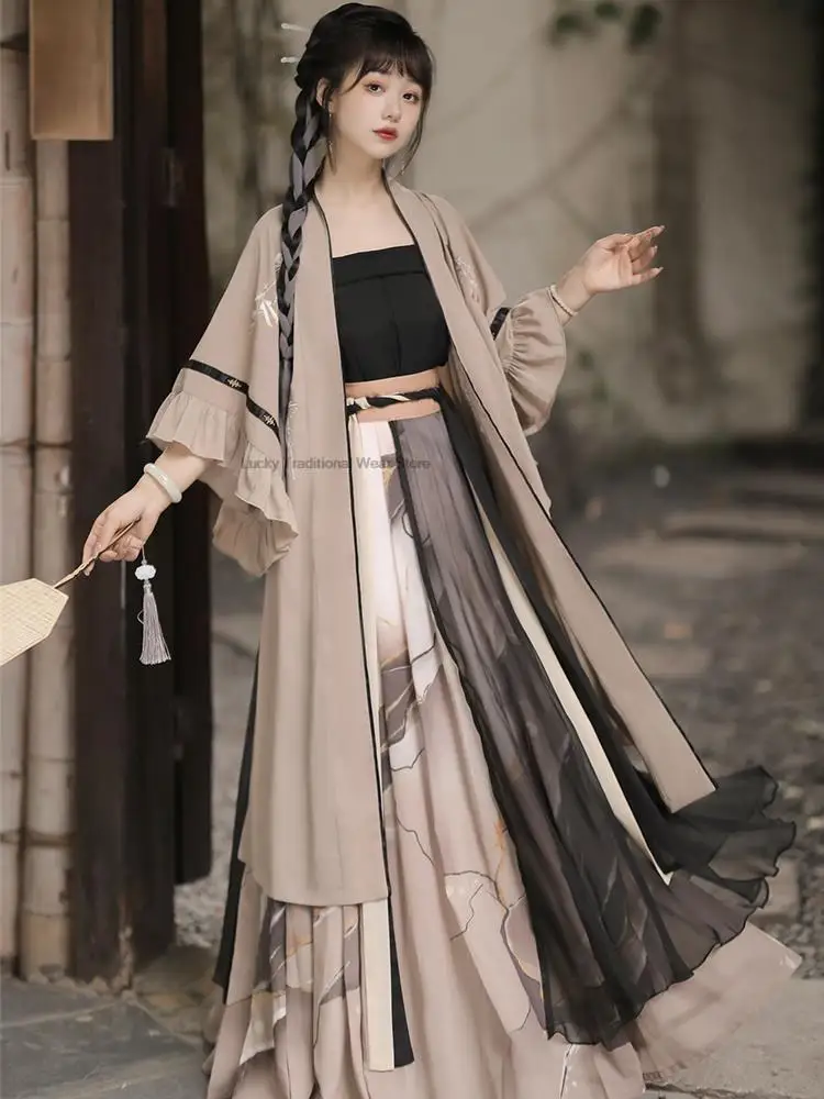 Chinese Style Women Song Dynasty Vintage Hanfu Dress Fairy Halloween Cosplay Folk Dance Hanfu Dress Set Cosplay Costume HS11