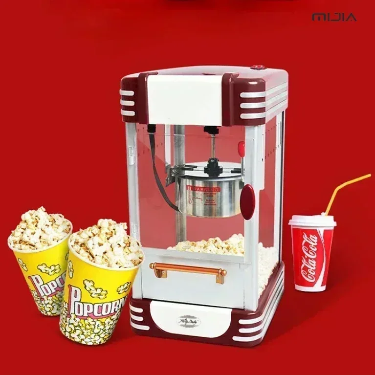 New commercial popcorn machine. Fully automatic. Small. Children's home popcorn machine. Electric hand-cranked popcorn ball.