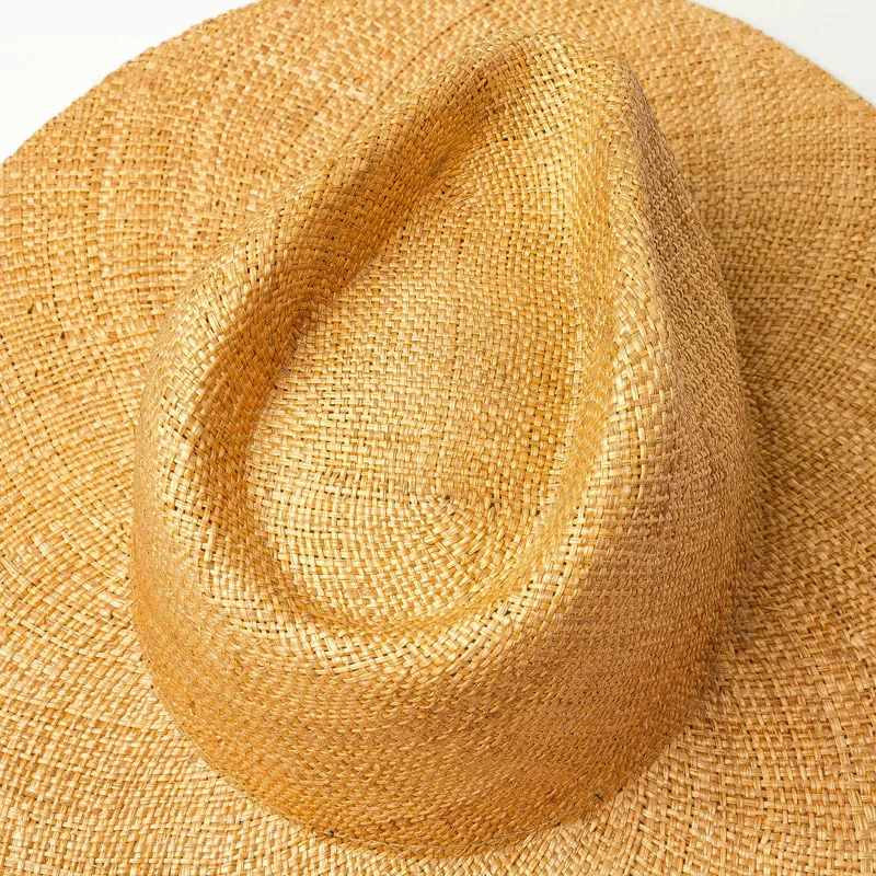 Fashion Summer Straw Hat Jazz Panama Cap Wide Brim Beach Fedoras Hats Outdoor Travel Sun Protection for Women Men