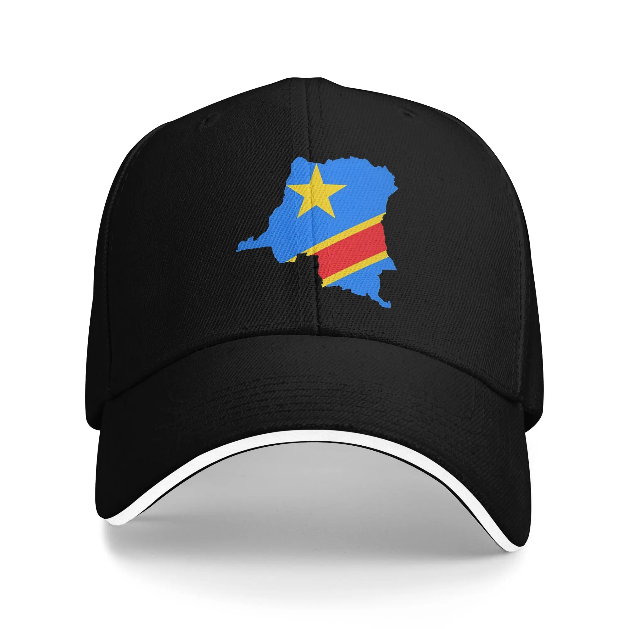 Summer Flag Map Of The Congo  Baseball Cap  Outdoor Sports Casual Print Sun Hip Hop Hats Couple Women Sun-Proof Baseball Caps