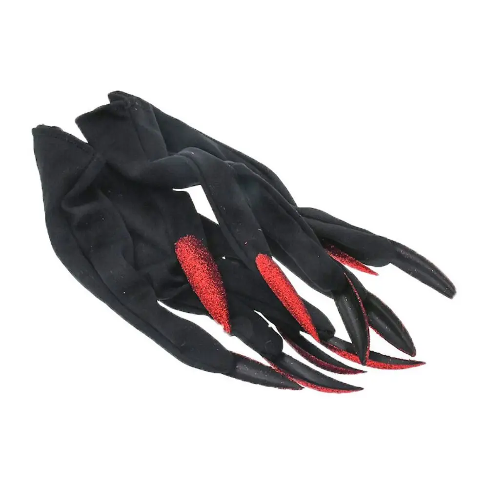 Scary Long Nails Ghost Claw Gloves Cloth Cosplay Ghost Gloves Halloween Props Wrist Gloves Witch Gloves Girls