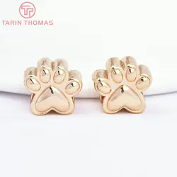 (7563) 6PCS 12x11MM 24K Gold Color Claw Shape Macroporous Beads Bracelet Beads High Quality Diy Jewelry Accessories Wholesales