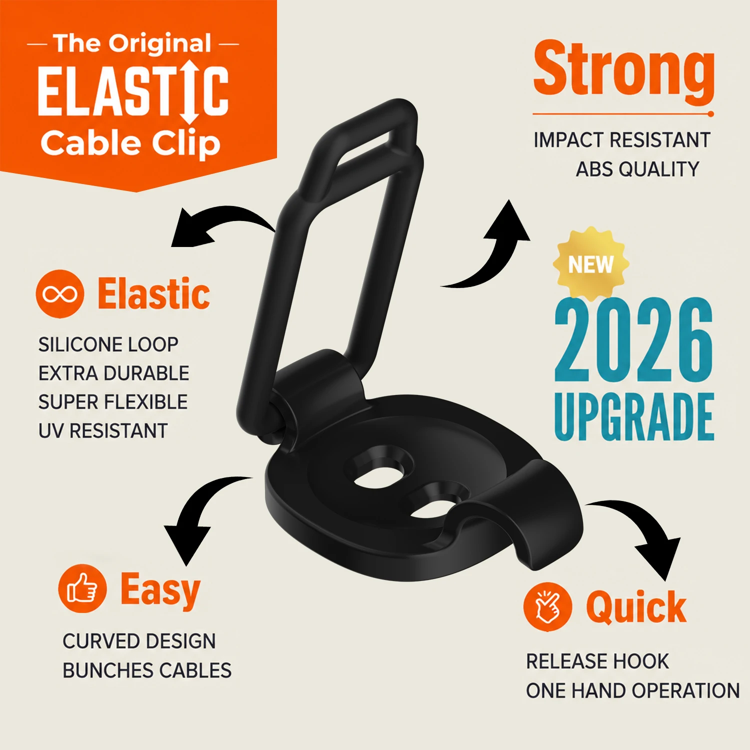10 Pack Cable Management Clips, Adhesive Cord Holder Organizer | Reusable Cable Clips with Screws & Silicone Ties, Cord Manageme