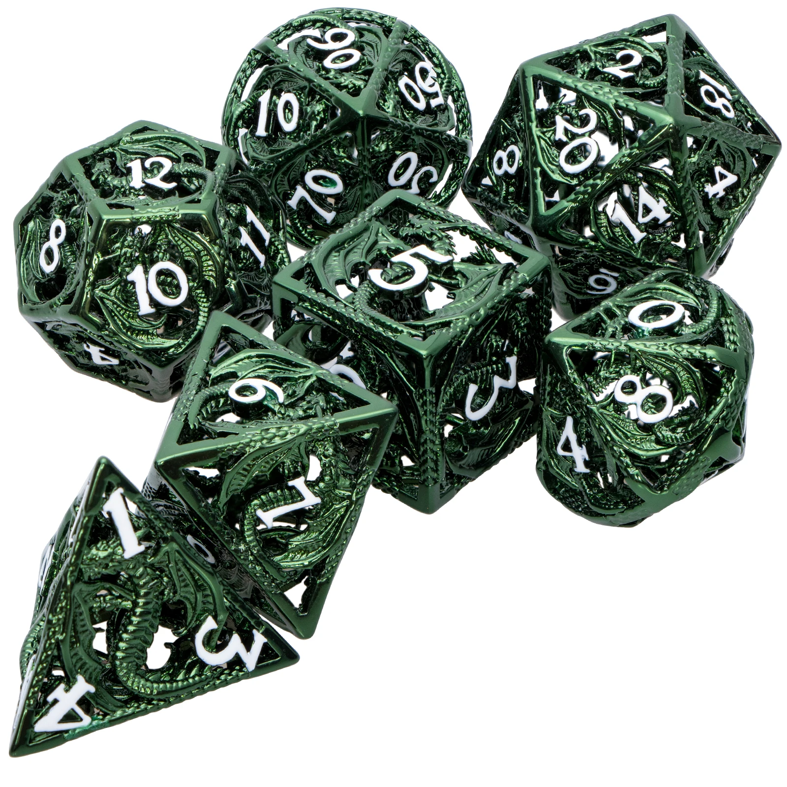 Juego de dados DND D20 para juegos de mesa, mazmorra y Dragón, RPG, poliédricos de Metal hueco, D & D, D20, D12, D10, D8, D6, D4