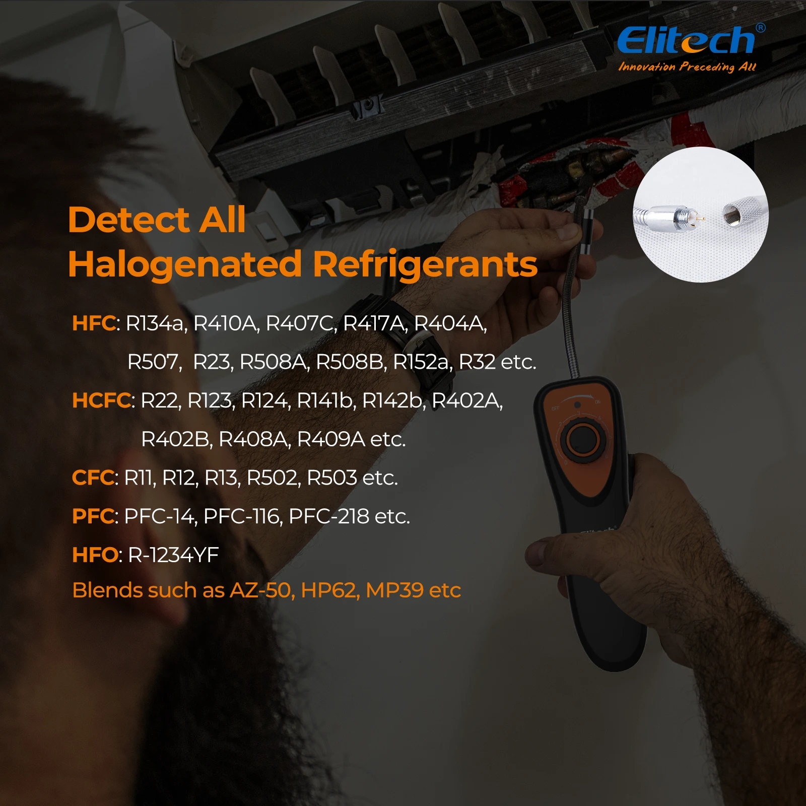 Elitech CLD-100 Freon Leck Detektor Halogen Gas Analyzer Auto HVAC Kältemittel Leck Sniffer-software-protokoll-analyse R134a CFCs HCFCs HFCs Gas Analyzer