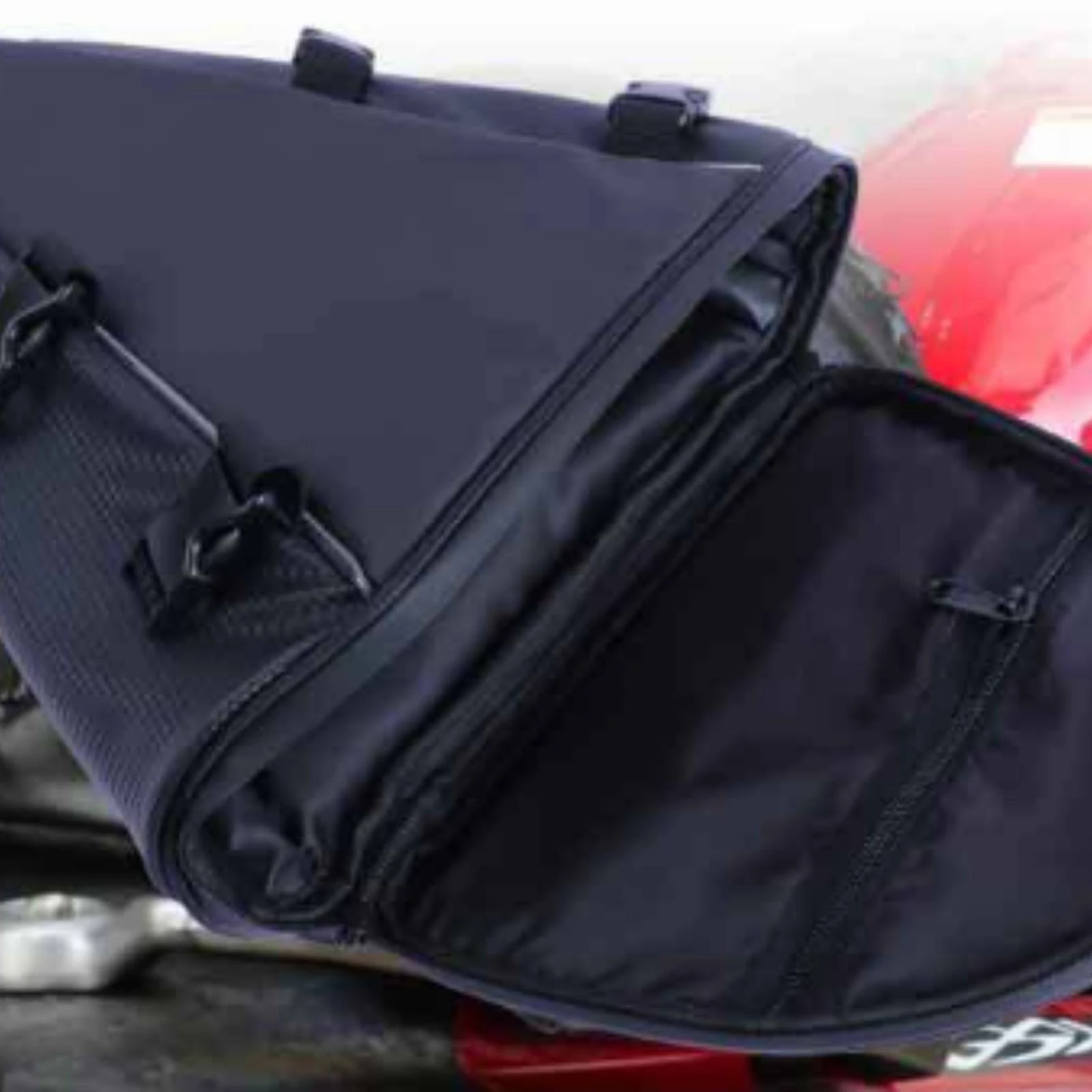 Motorcycle Rear-Seat Storage Bag High-Visibility Motorcycle Rear Seat Bag with Reflective Piping Portable Spacious for Commuters