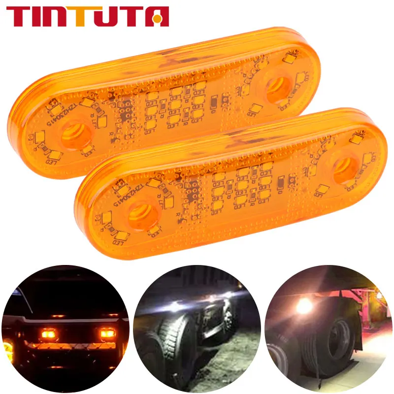 

2PCS Truck Side Light Waterproof Shockproof Trailer Light Warning Light Truck Off Road Vehicle Forklift Excavator Crane 12V