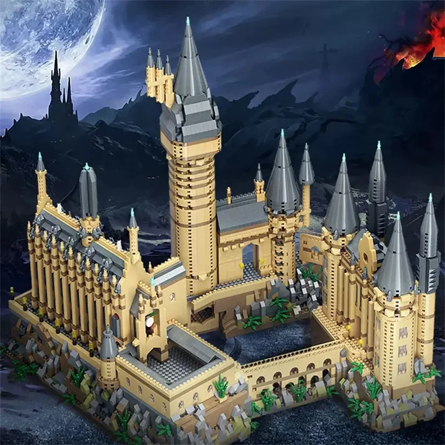 City Creative Medieval Magic Castle Series Micro Bricks School Architecture Palace Model Building Blocks Gifts Kid Assembly Toys