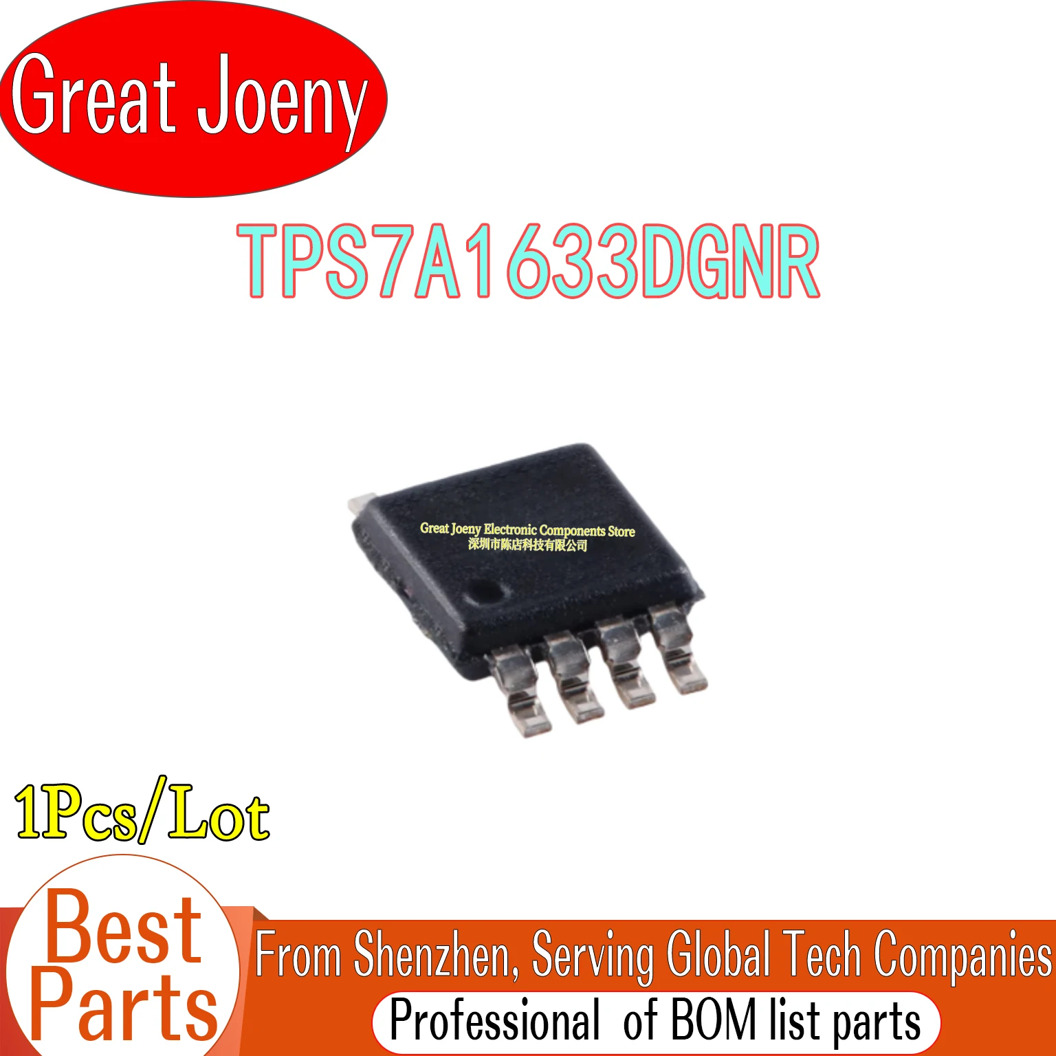 

100% New Original TPS7A1633DGNR PPNQ IC Chipset HVSSOP-8