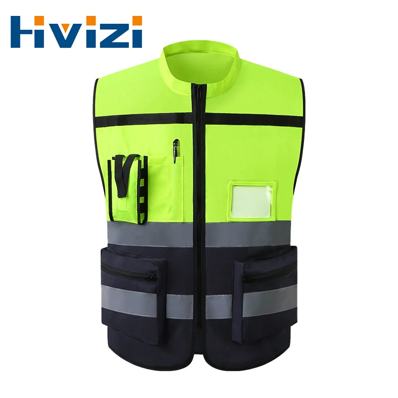 

High Visibility Security Reflective Vest Pockets Design Reflective Vest Outdoor Traffic Safety Cycling Wear Safety Clothing