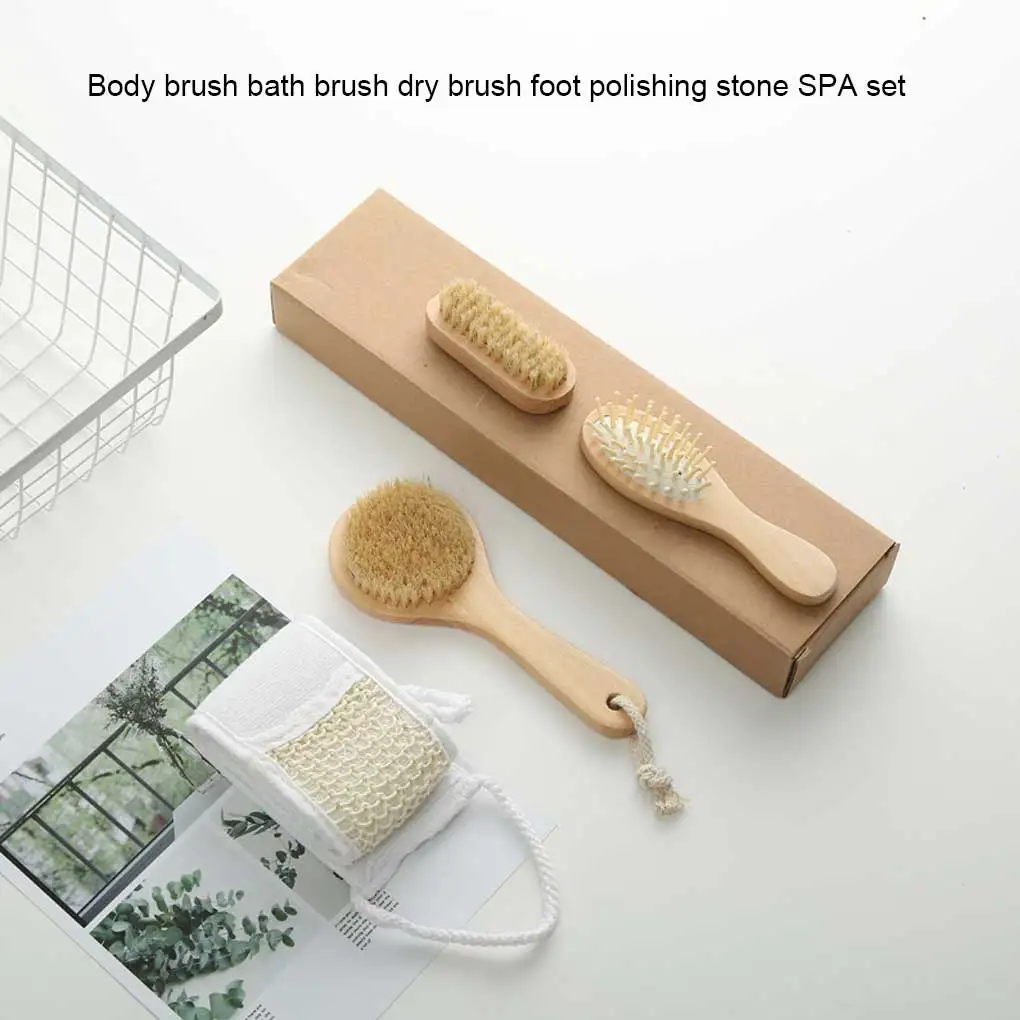 ユニセックスの耐久性のあるバスブラシセット,マッサージグローブ,スキンケア,スクラバー,4個